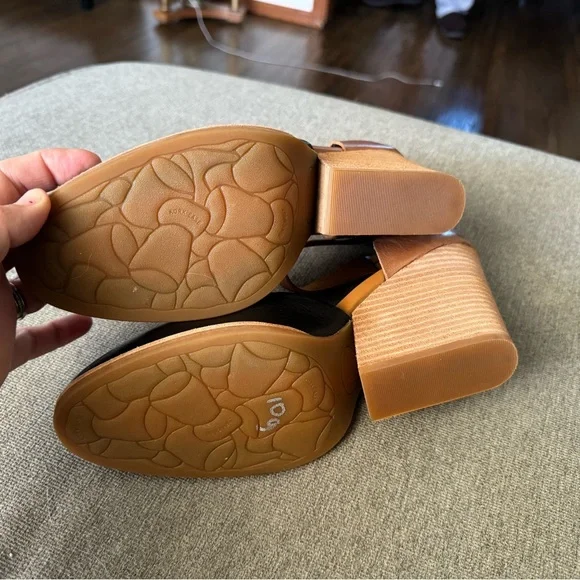 Kork-Ease Black and Brown Leather Ankle-Strap Wedges - Picture 5 of 6